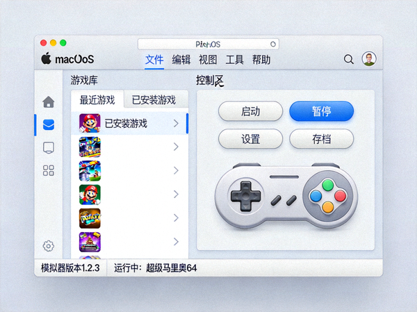 macOS版PG模拟器在苹果电脑上的运行界面设计图