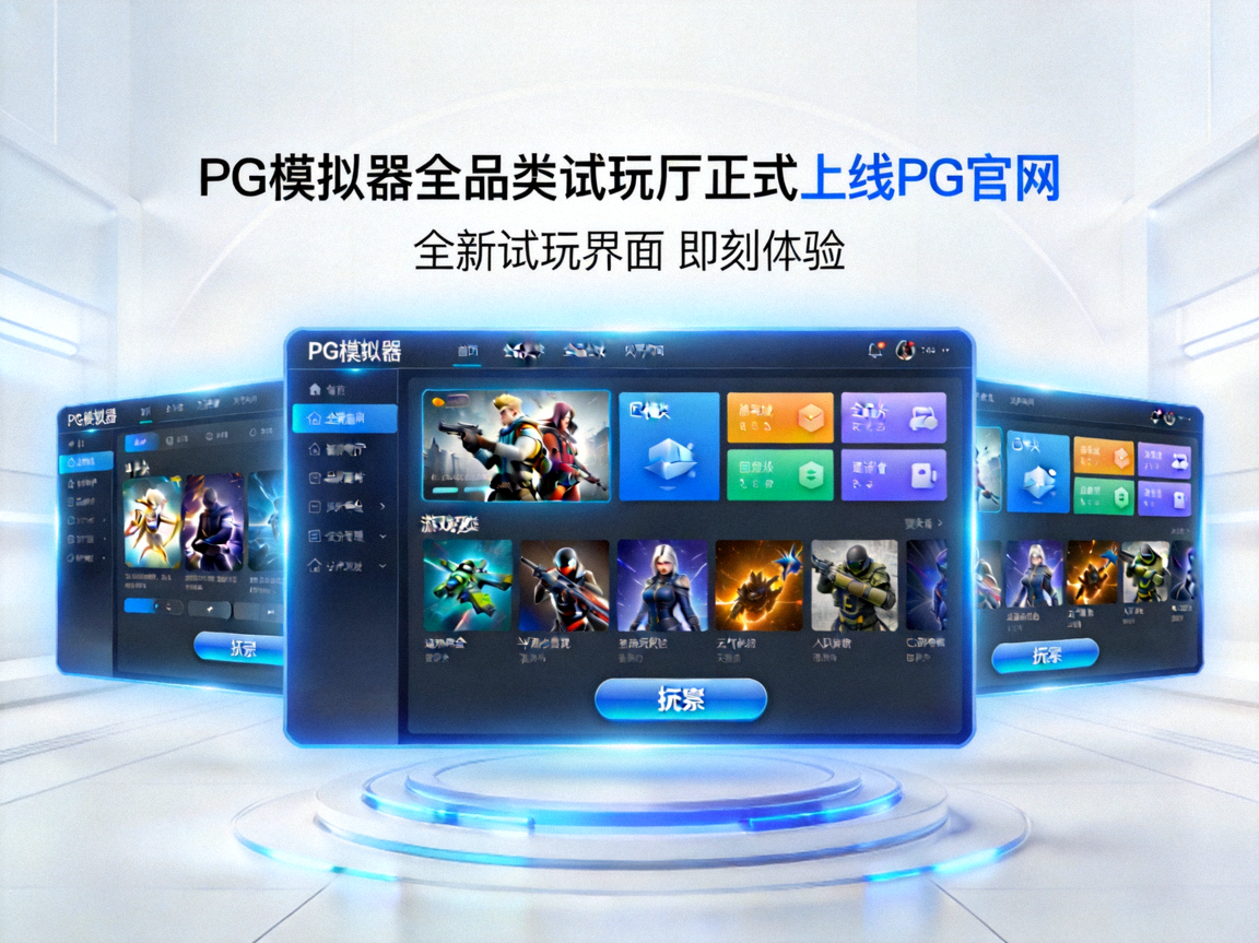 PG模拟器全品类试玩厅正式上线PG官网的新闻配图，展示全新试玩界面和游戏大厅