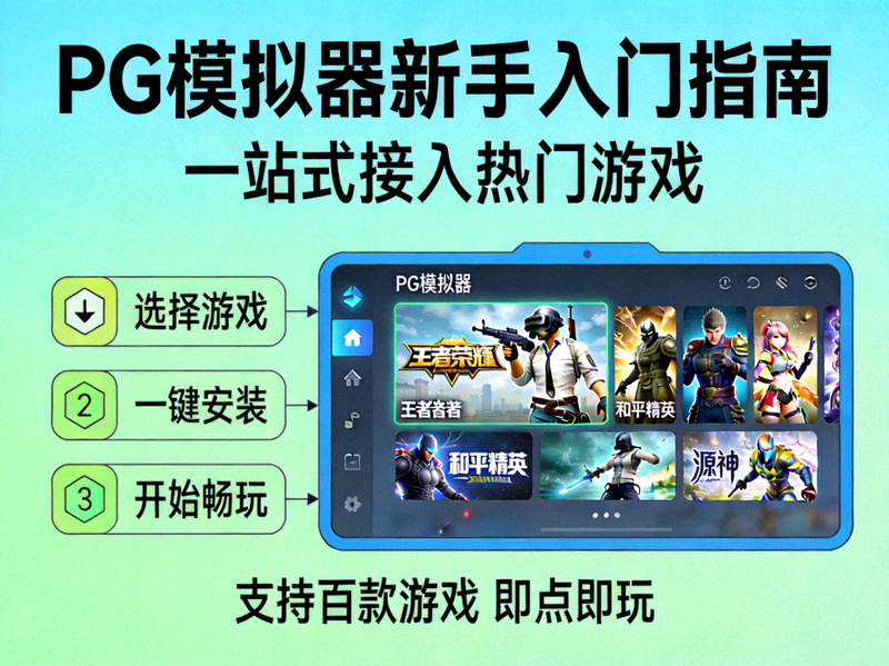 PG模拟器新手入门指南配图，展示一站式接入热门游戏