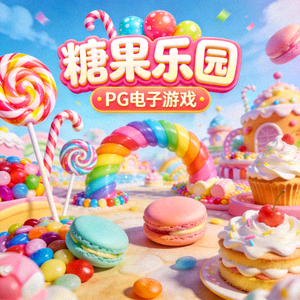 新增PG电子游戏‘糖果乐园’预览图，展示色彩缤纷的糖果与甜点世界